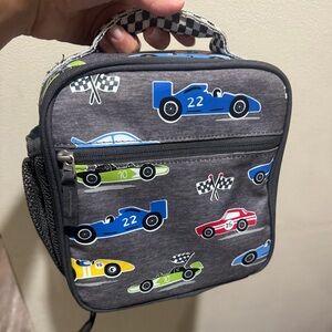 Pottery Barn Kids Gray Racing Car Lunch Bag